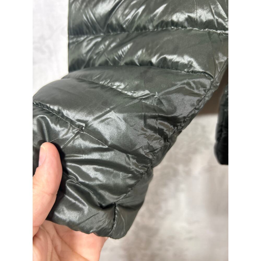 Abercrombie Fitch Jacket XL Full Zip Army Green Down Filled Quilted Hood Puffer - Picture 2 of 16